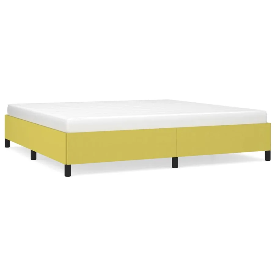 Cadre de lit sans matelas vert 200x200 cm tissu - 2