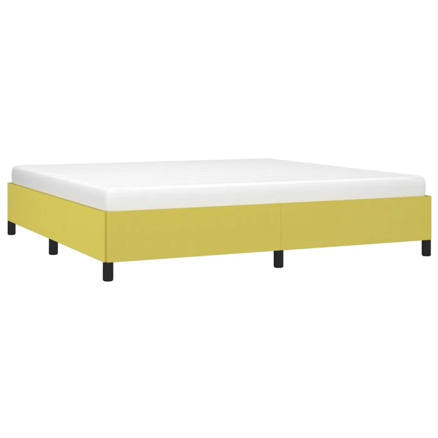 Cadre de lit sans matelas vert 200x200 cm tissu - 3