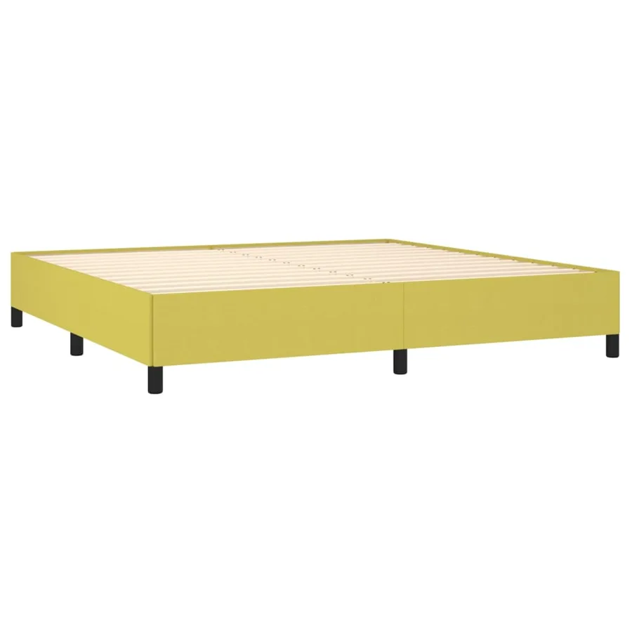Cadre de lit sans matelas vert 200x200 cm tissu - 4