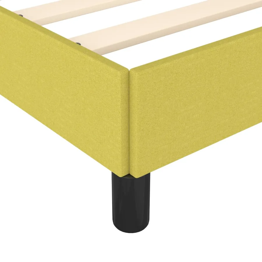 Cadre de lit sans matelas vert 200x200 cm tissu - 7