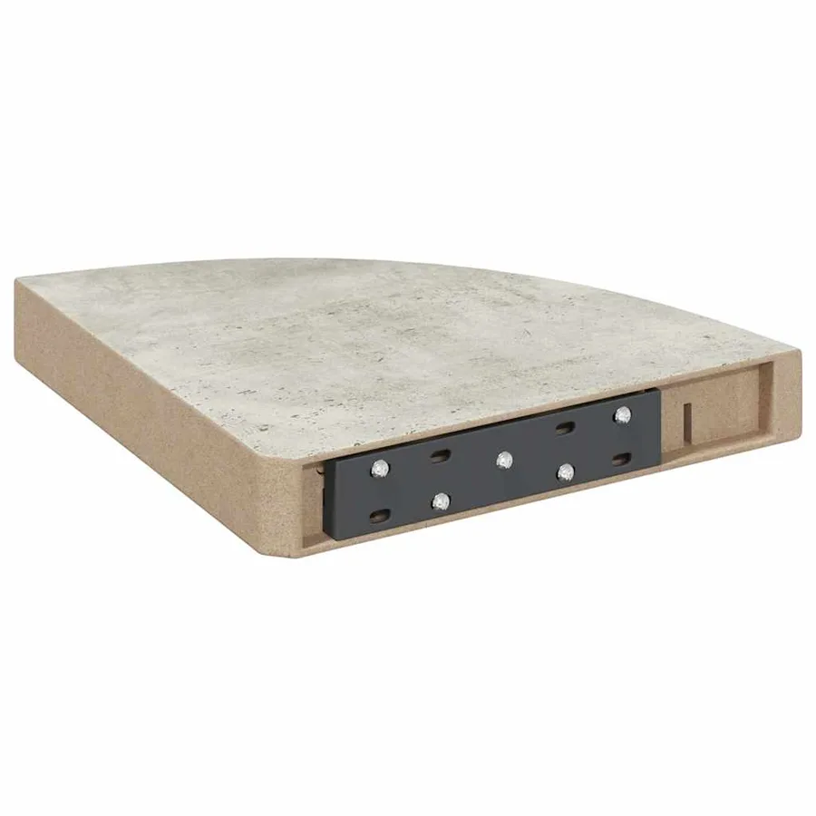 Étagère d'angle murale Gris béton 25x25x3,8 cm MDF - 7