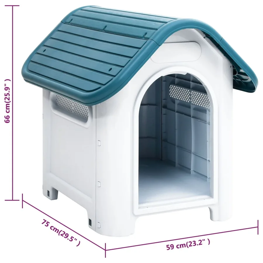 Niche pour chien Bleu 59x75x66 cm Polypropylène - 8