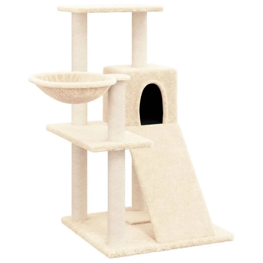 Arbre à chat avec griffoirs en sisal Crème 82 cm - 2