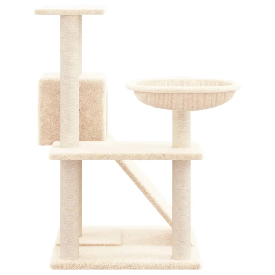 Arbre à chat avec griffoirs en sisal Crème 82 cm - 4