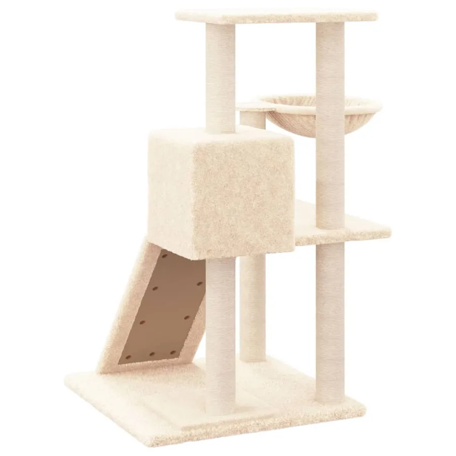 Arbre à chat avec griffoirs en sisal Crème 82 cm - 5