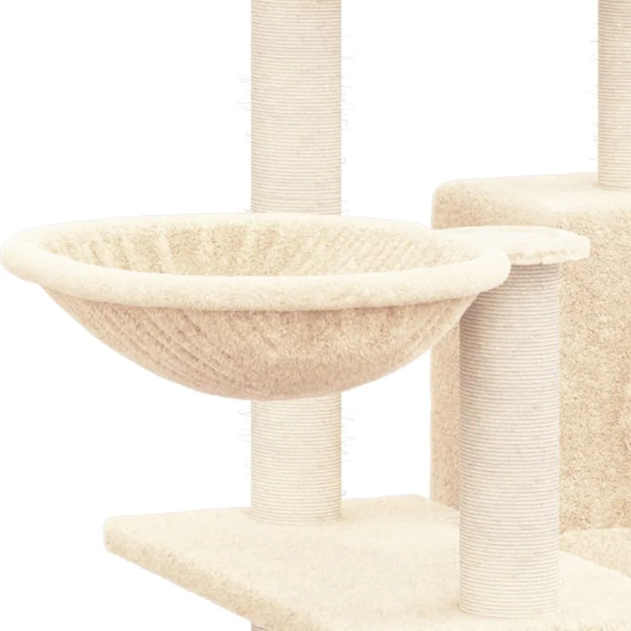 Arbre à chat avec griffoirs en sisal Crème 82 cm - 6