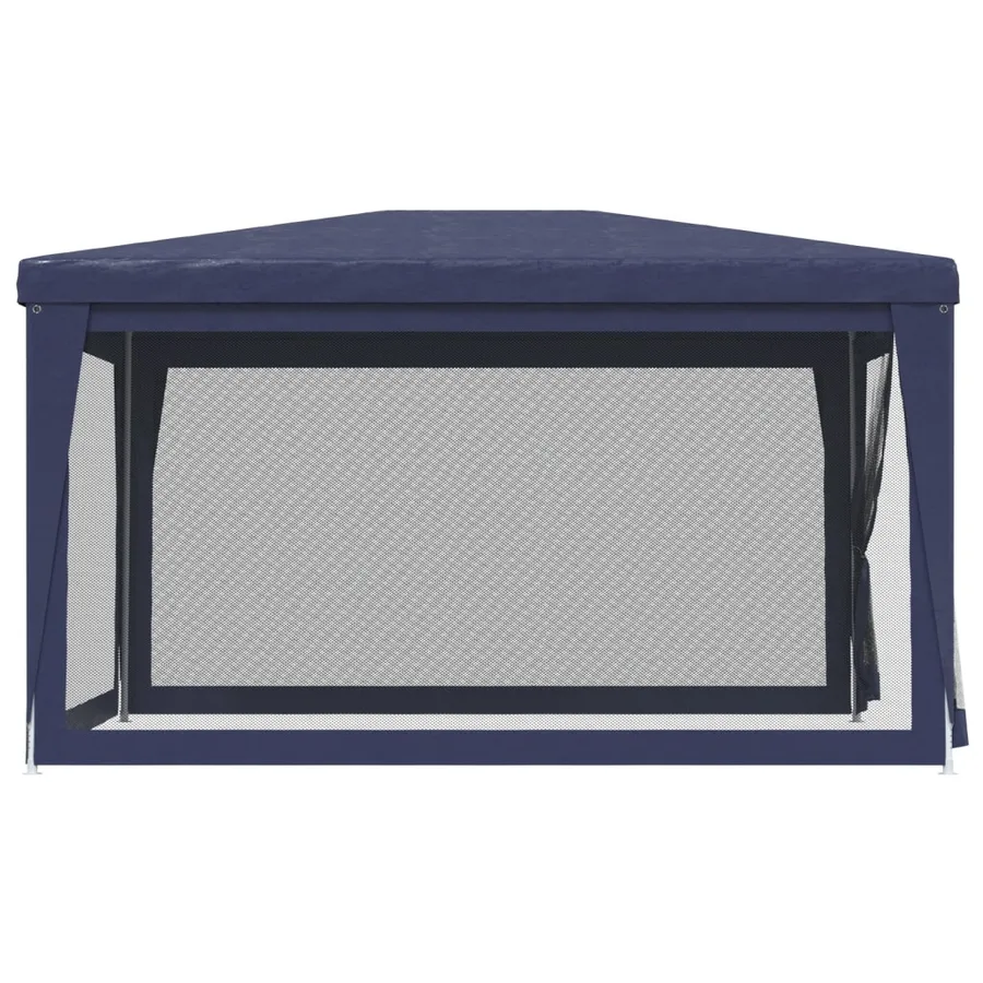 Tente de fête avec 4 parois latérales en maille Bleu 3x4 m PEHD - 4
