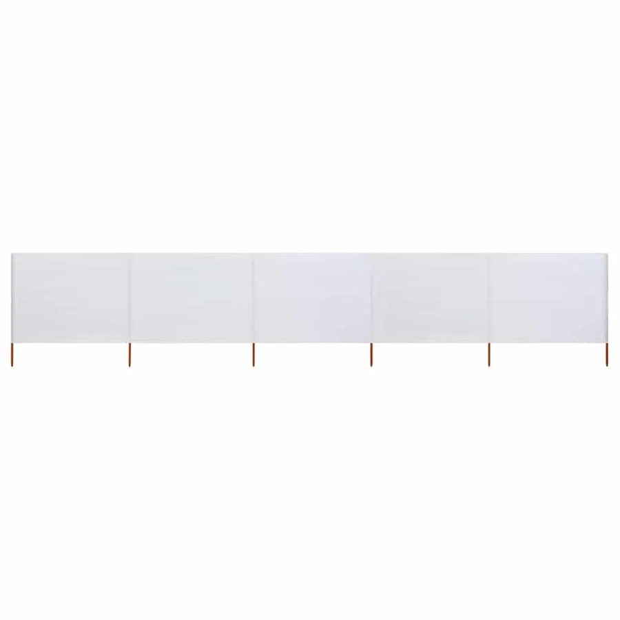 Paravent 5 panneaux Tissu 600 x 80 cm Blanc sable