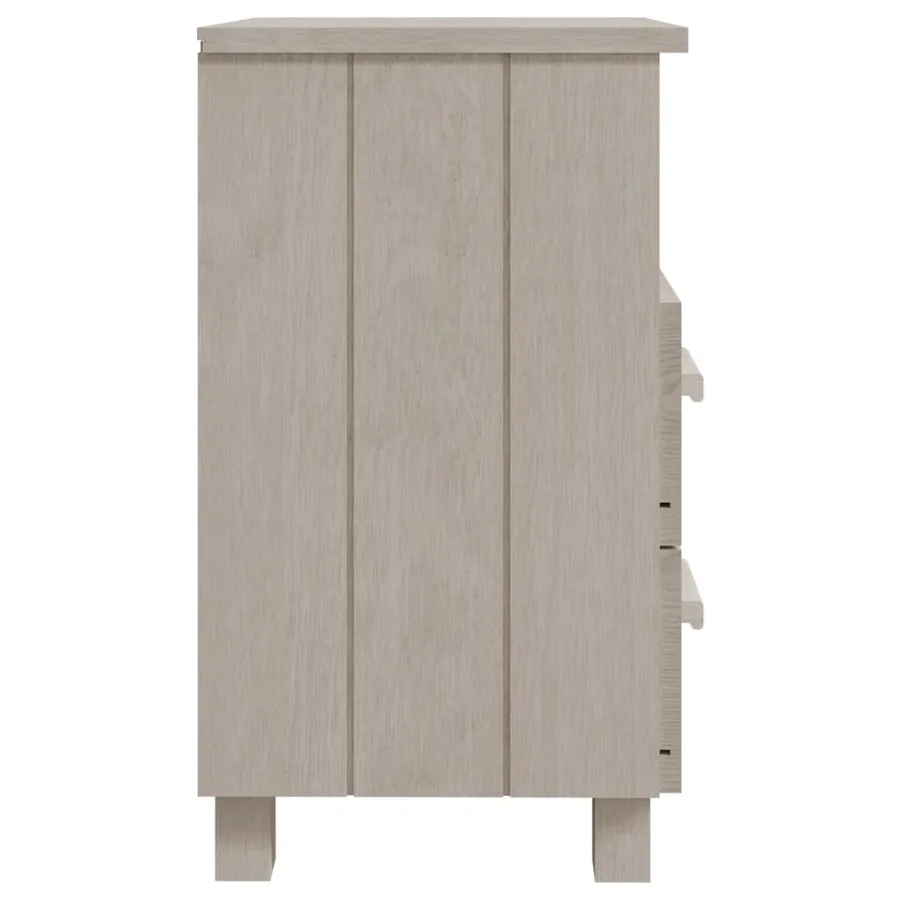Table de chevet HAMAR Blanc 40x35x62 cm Bois de pin massif - 4