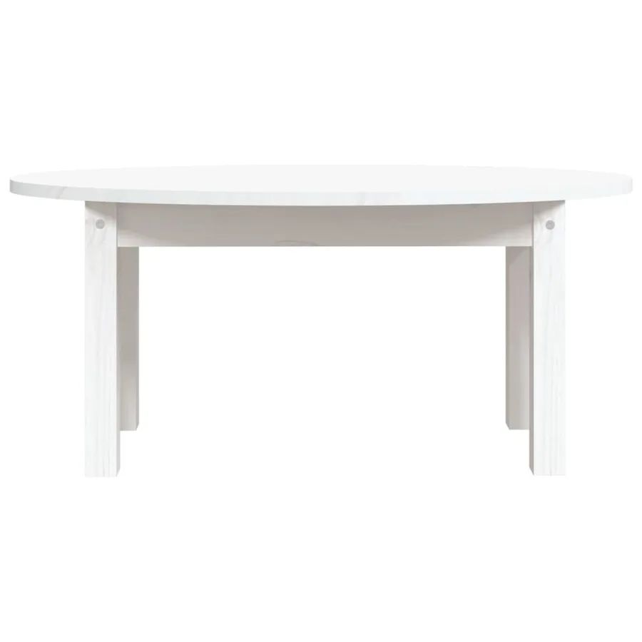 Table basse Blanc 80x40x35 cm Bois massif de pin - 5