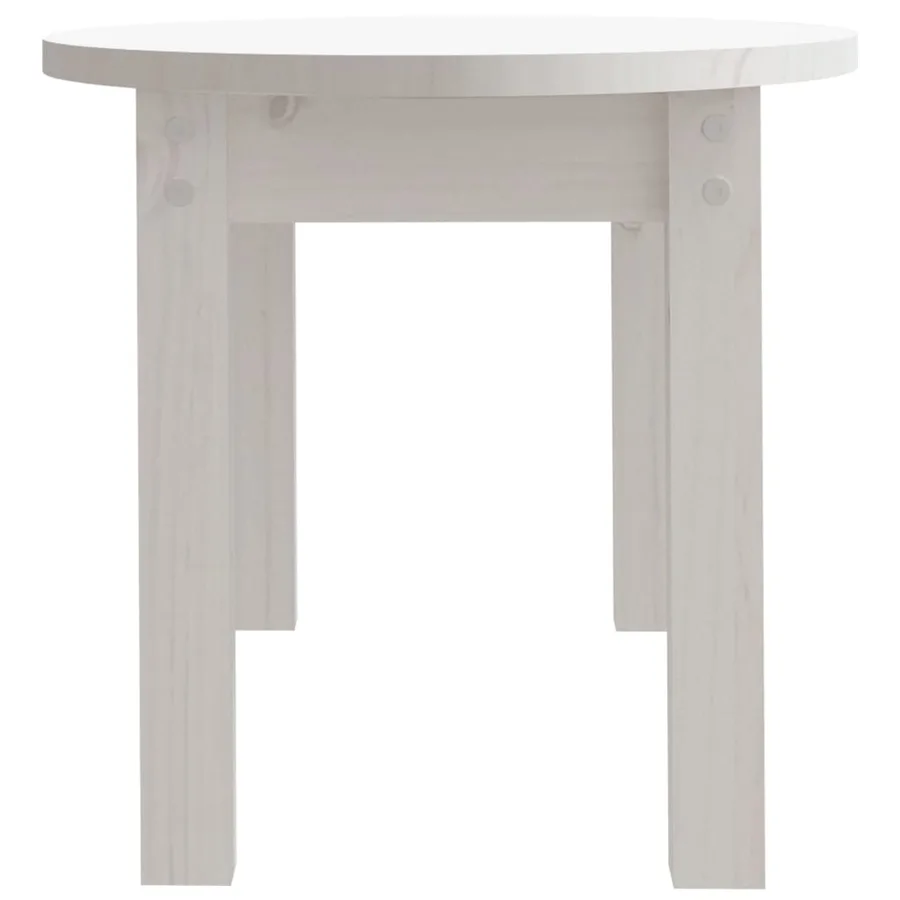 Table basse Blanc 80x40x35 cm Bois massif de pin - 7