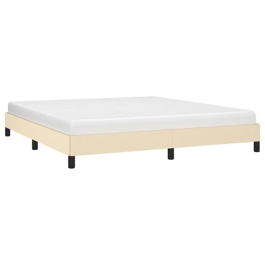 Cadre de lit sans matelas crème 180x200 cm tissu - 3