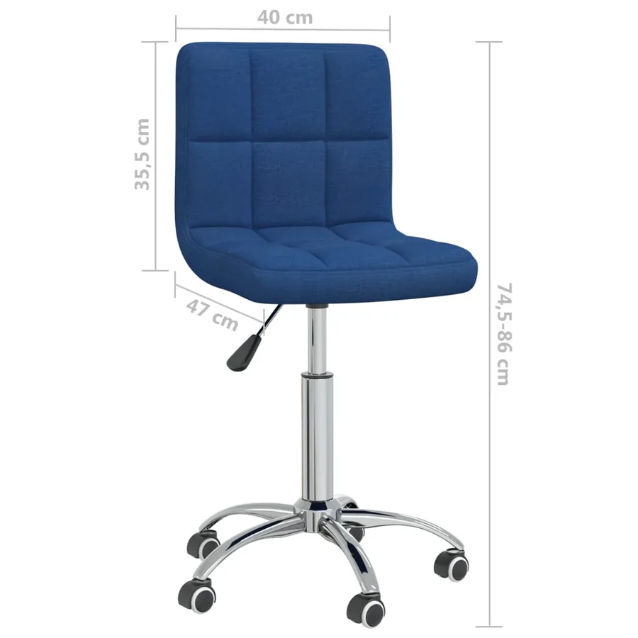 Chaise pivotante de salle à manger Bleu Tissu - 8
