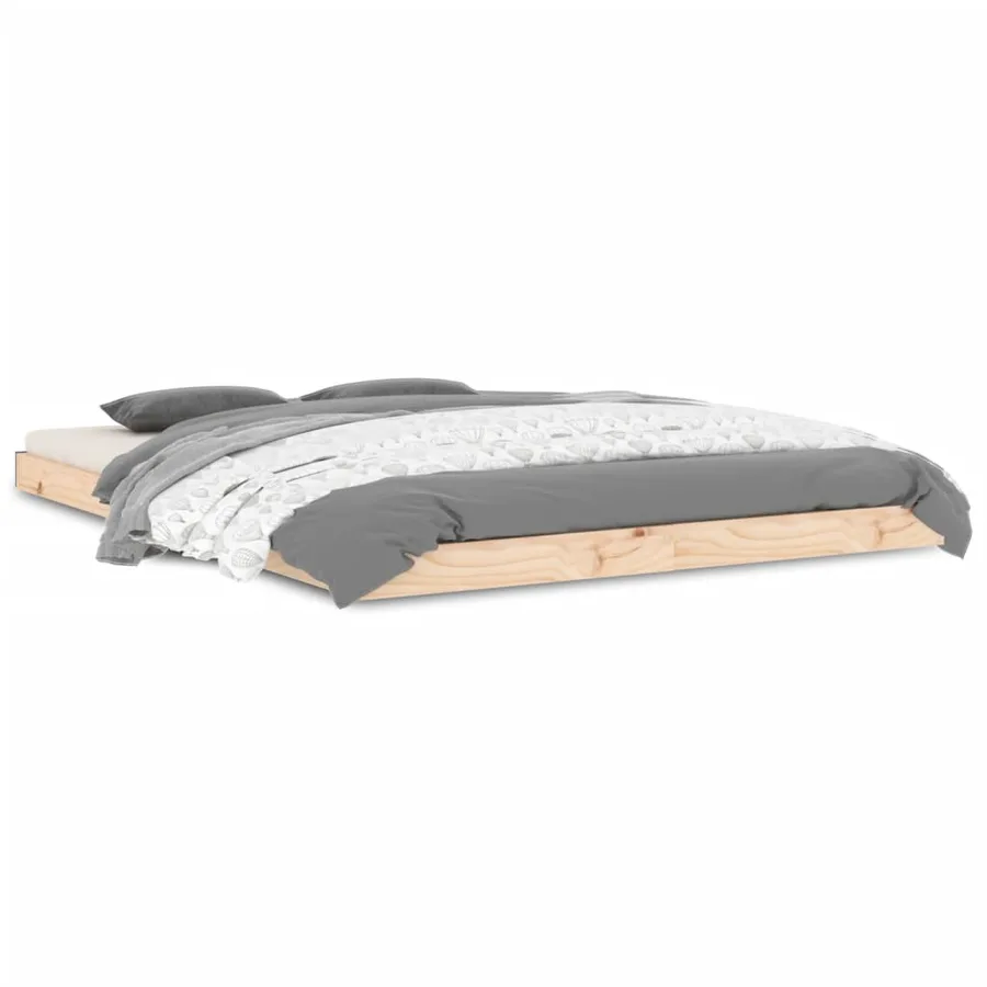 Cadre de lit sans matelas 135x190 cm bois de pin massif - 2