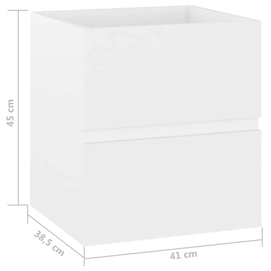 Armoire d'évier avec lavabo intégré blanc bois d'ingénierie - 16