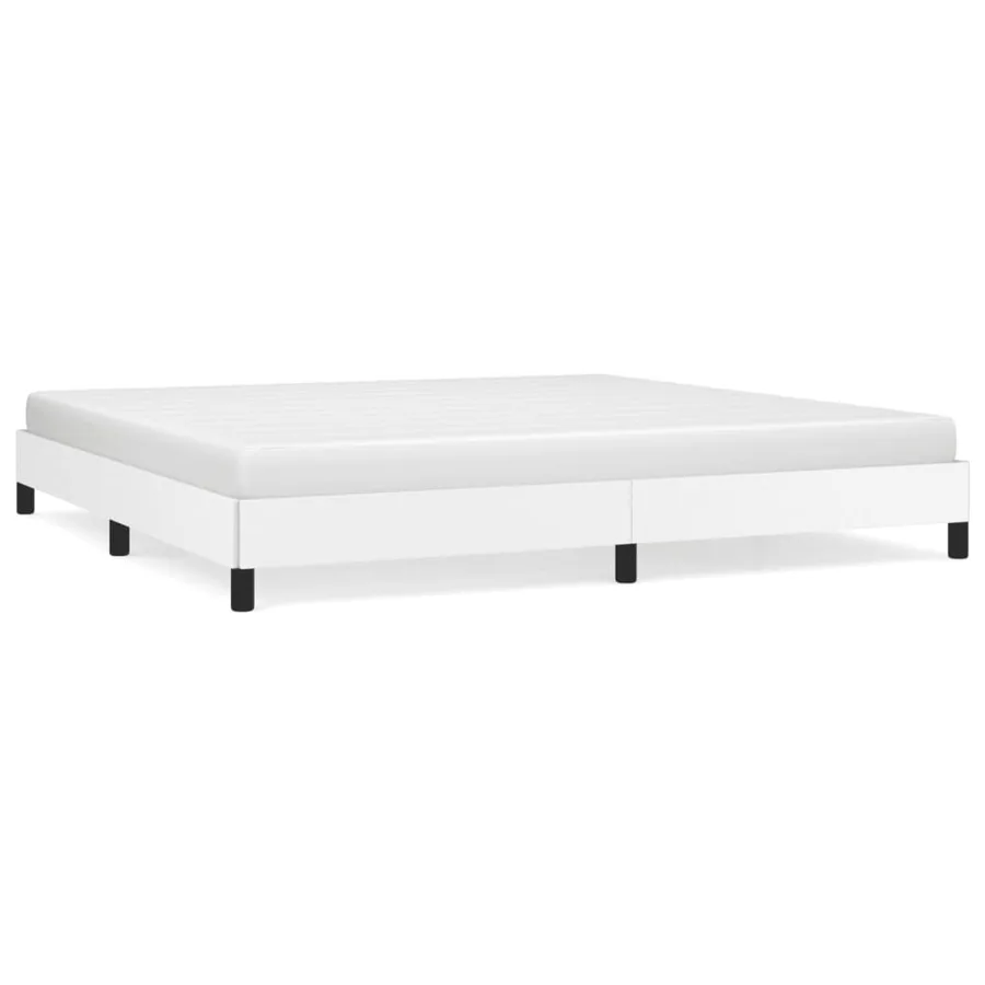 Cadre de lit sans matelas blanc 200x200 cm similicuir - 2