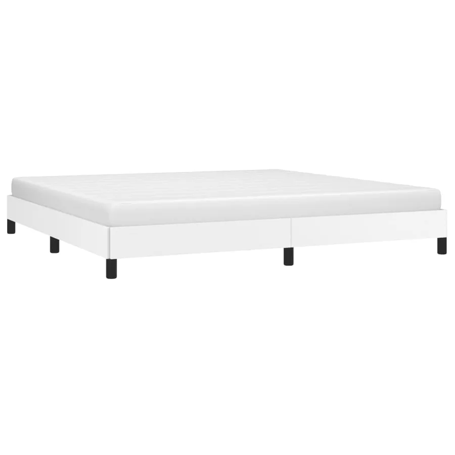 Cadre de lit sans matelas blanc 200x200 cm similicuir - 3