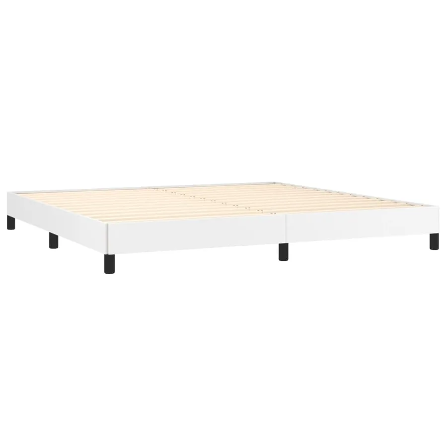Cadre de lit sans matelas blanc 200x200 cm similicuir - 4