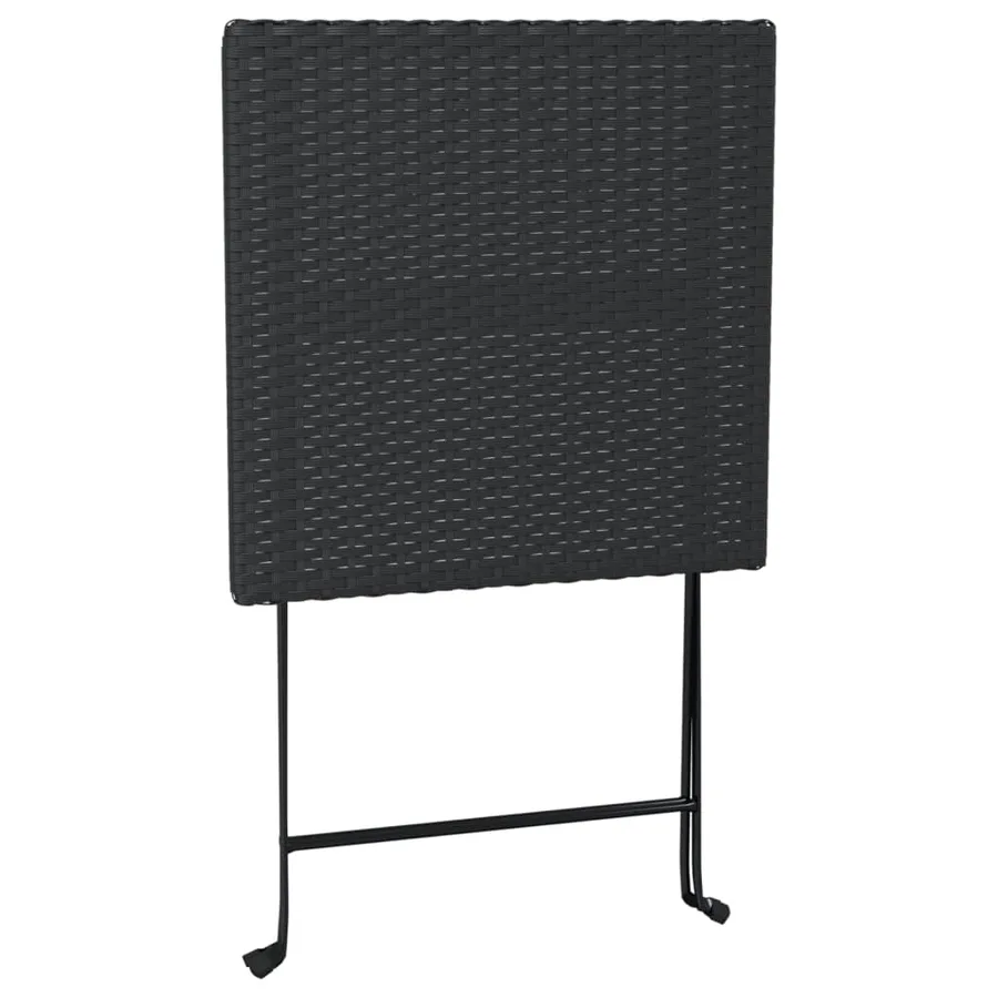 Table de bistrot pliante Noir 55x54x71 cm Résine tressée - 6