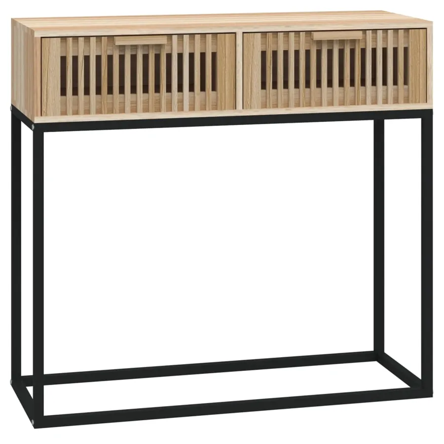 Table console 80x30x75 cm bois d'ingénierie et fer - 2