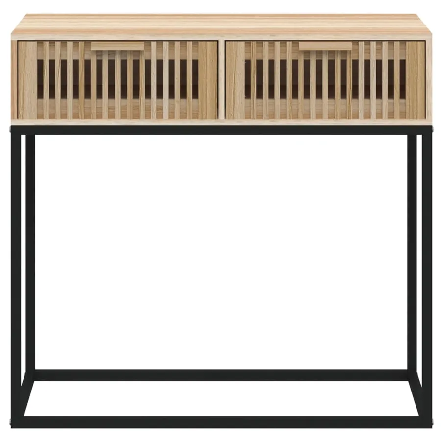Table console 80x30x75 cm bois d'ingénierie et fer - 4