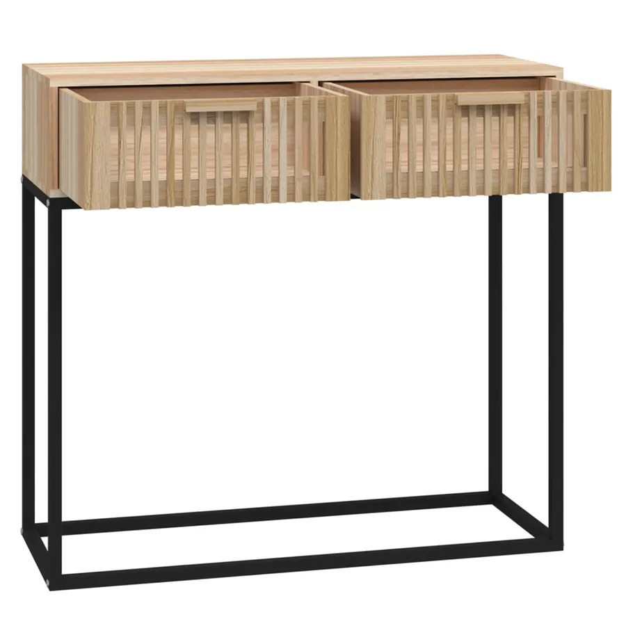 Table console 80x30x75 cm bois d'ingénierie et fer - 5
