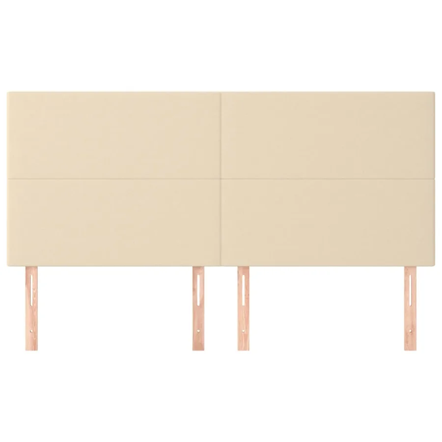Tête de lit Crème 160x5x118/128 cm Tissu - 3
