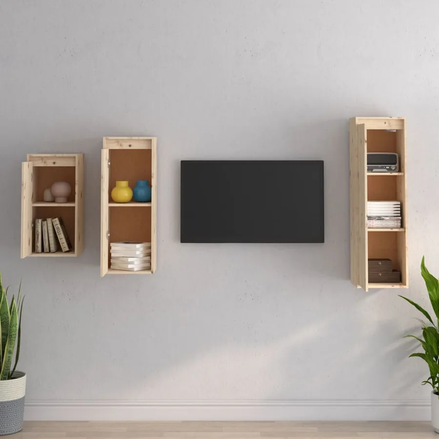 Meubles TV 3 pcs Bois massif de pin - 3