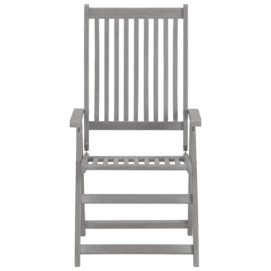 Chaises inclinables de jardin lot de 3 et coussins Bois acacia - 4