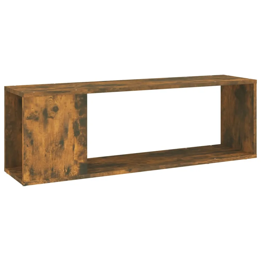 Meuble TV Chêne fumé 100x24x32 cm Bois d'ingénierie - 2
