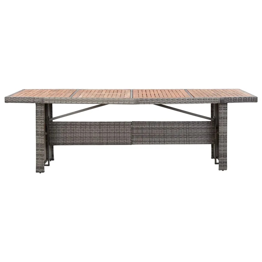 Table de jardin 240x90x74 cm Résine tressée et bois d'acacia - 2