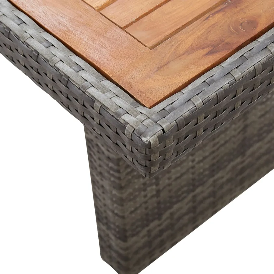 Table de jardin 240x90x74 cm Résine tressée et bois d'acacia - 3