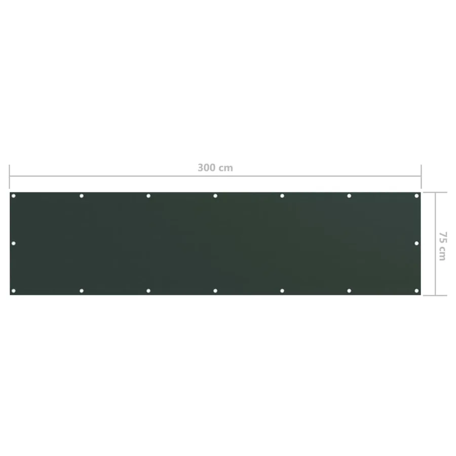 Écran de balcon Vert foncé 75x300 cm Tissu Oxford - 5