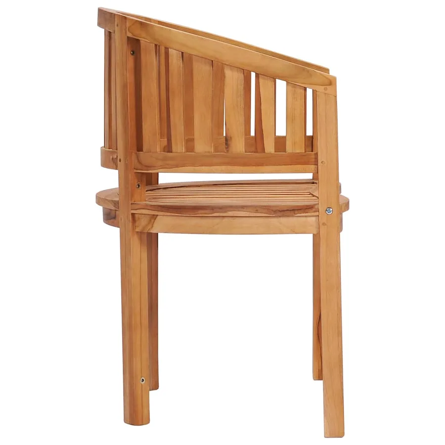Chaises en forme de banane lot de 2 Bois de teck solide - 5