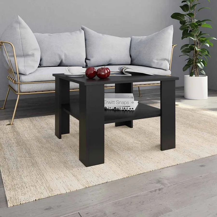 Table basse Noir 60x60x42 cm Bois d’ingénierie
