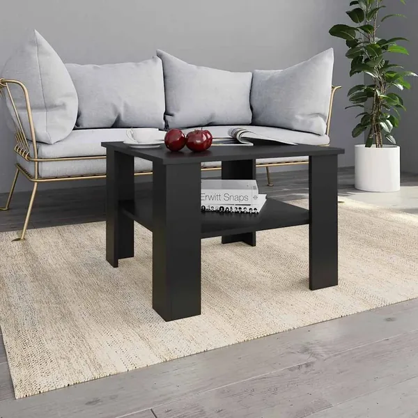Table basse Noir 60x60x42 cm Bois d’ingénierie