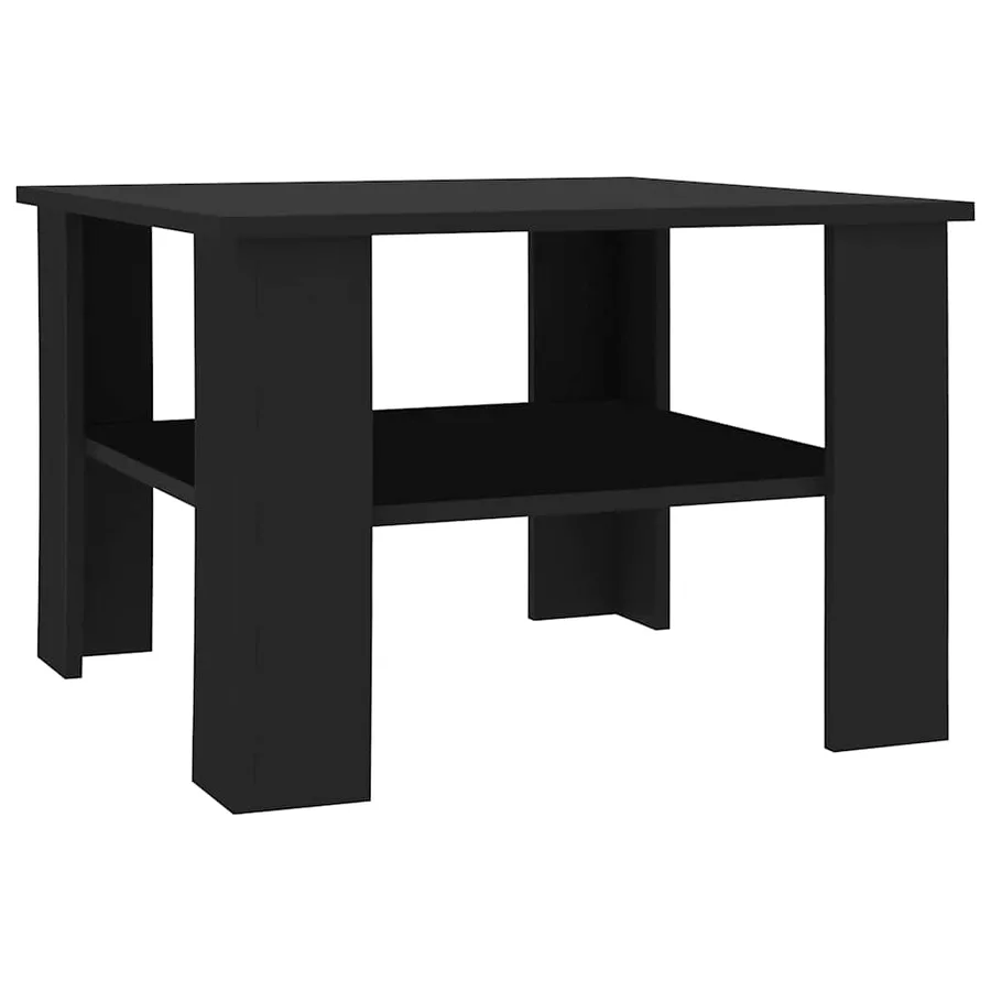 Table basse Noir 60x60x42 cm Bois d’ingénierie - 2