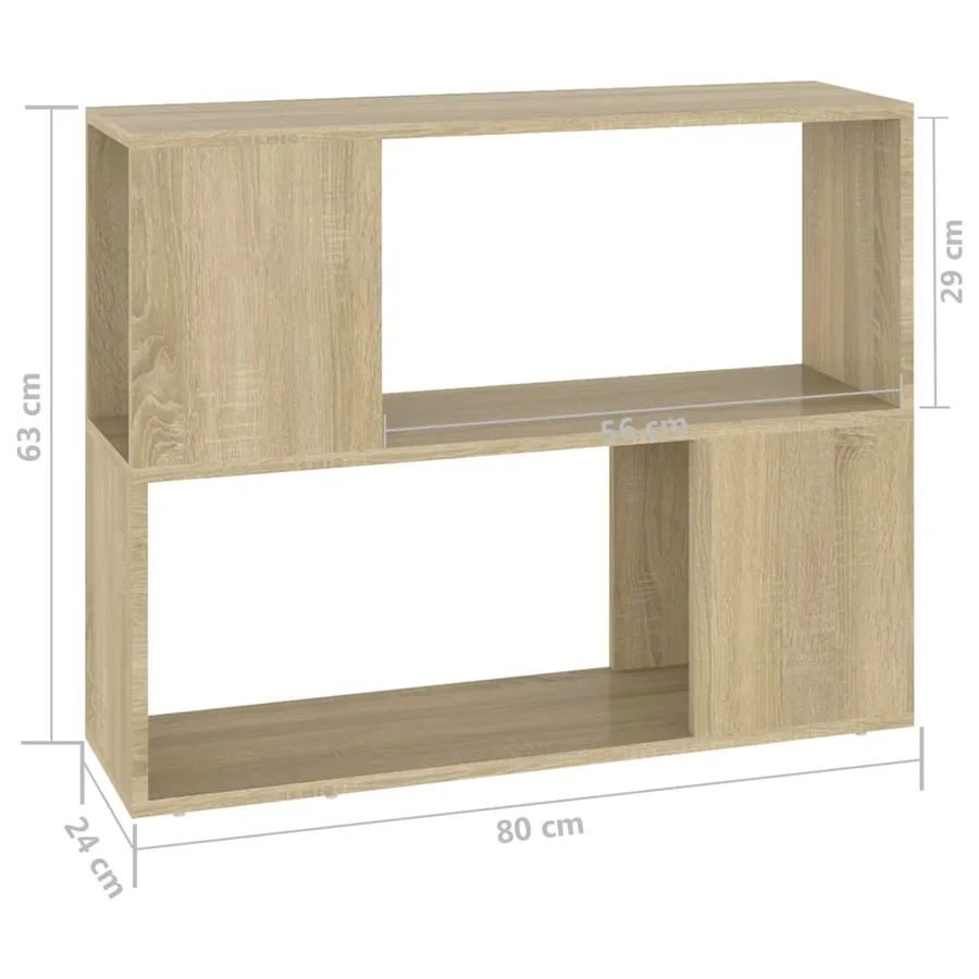 Meuble TV Chêne sonoma 80x24x63 cm Bois d'ingénierie - 7