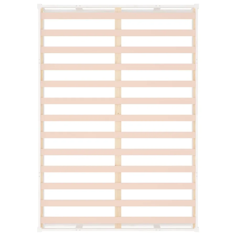 Cadre de lit sans matelas blanc 140x190 cm bois massif - 7