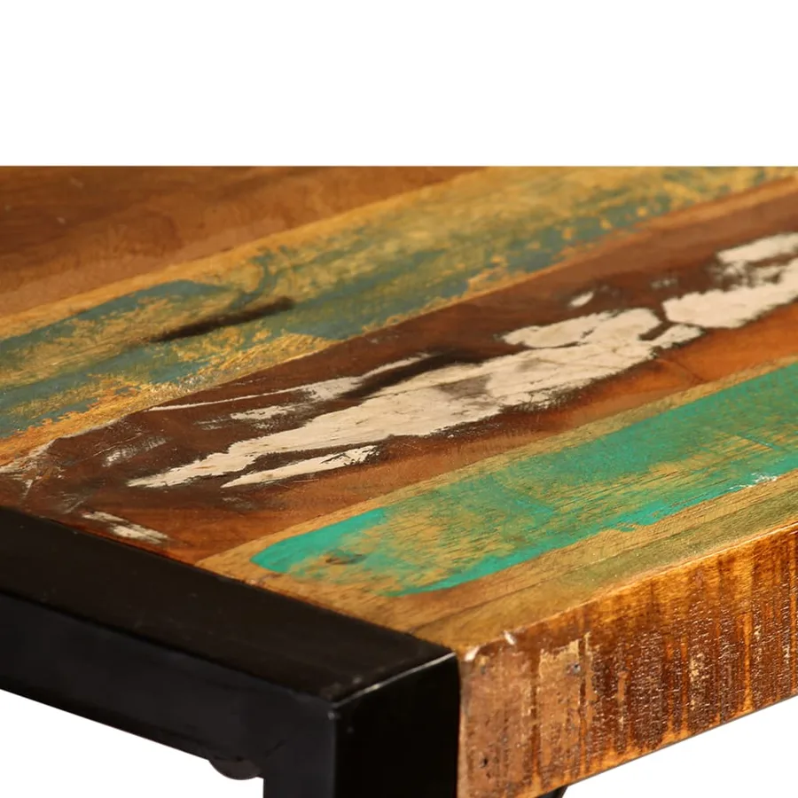 Table à manger Bois de récupération massif 120 cm - 11