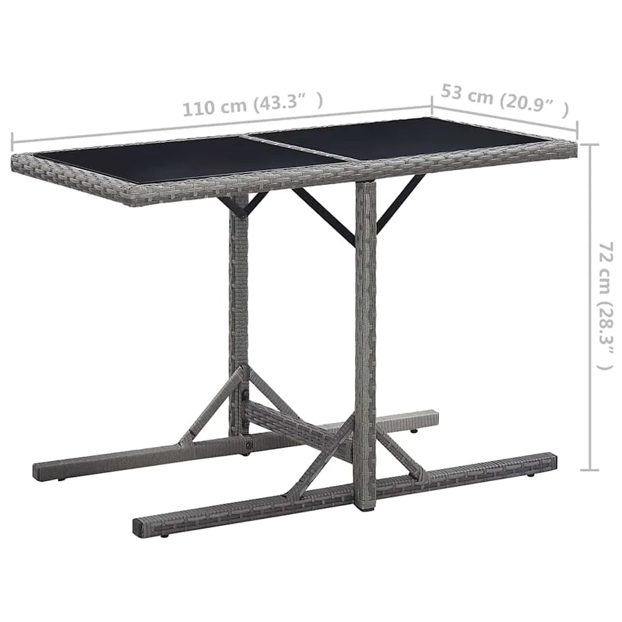 Ensemble à manger de jardin 3 pcs Gris - 18