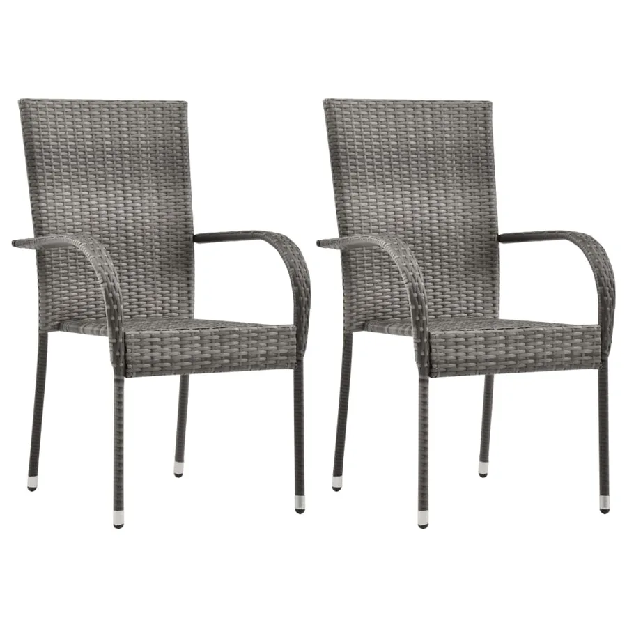Ensemble à manger de jardin 3 pcs Gris - 3