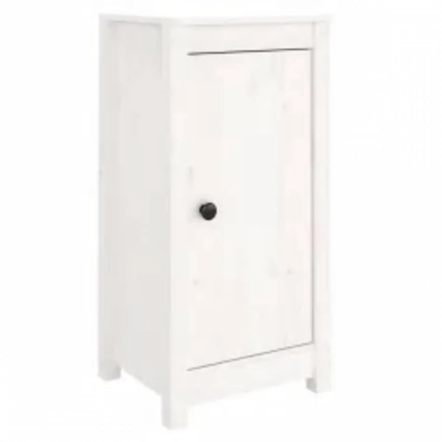 Buffet blanc 39x35x80 cm bois massif de pin - 2