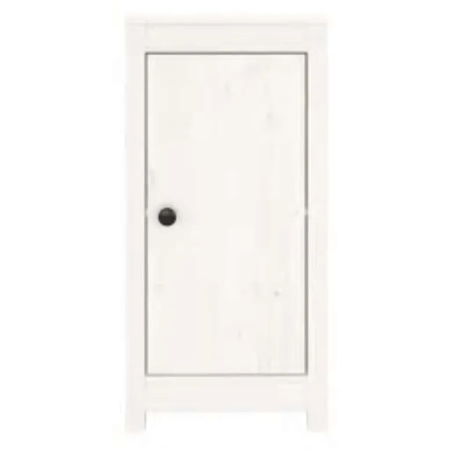 Buffet blanc 39x35x80 cm bois massif de pin - 4