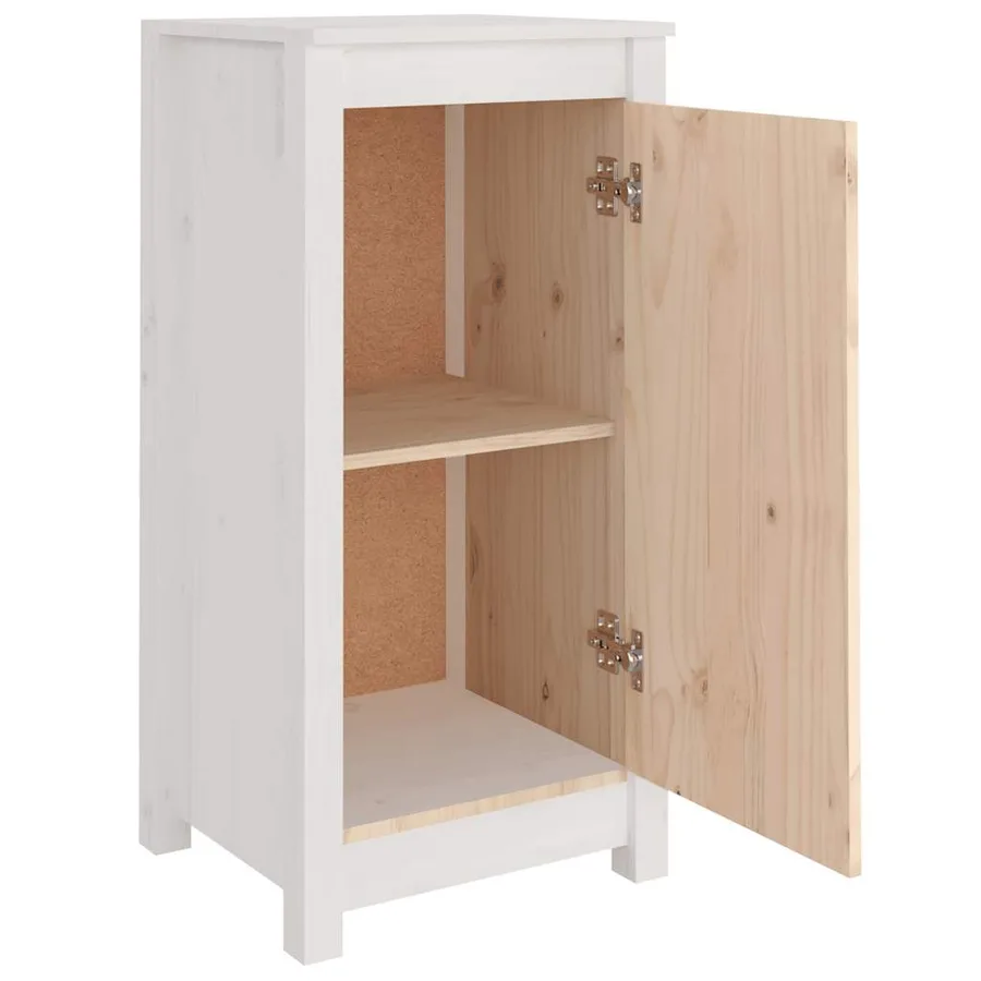 Buffet blanc 39x35x80 cm bois massif de pin - 5