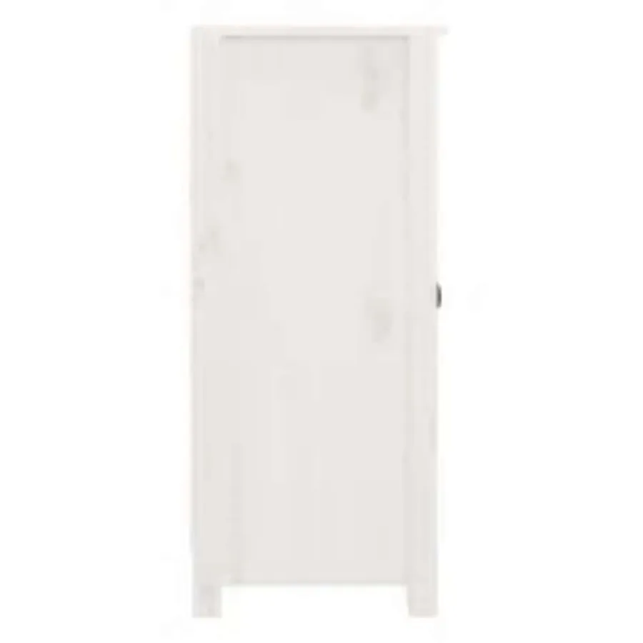 Buffet blanc 39x35x80 cm bois massif de pin - 6
