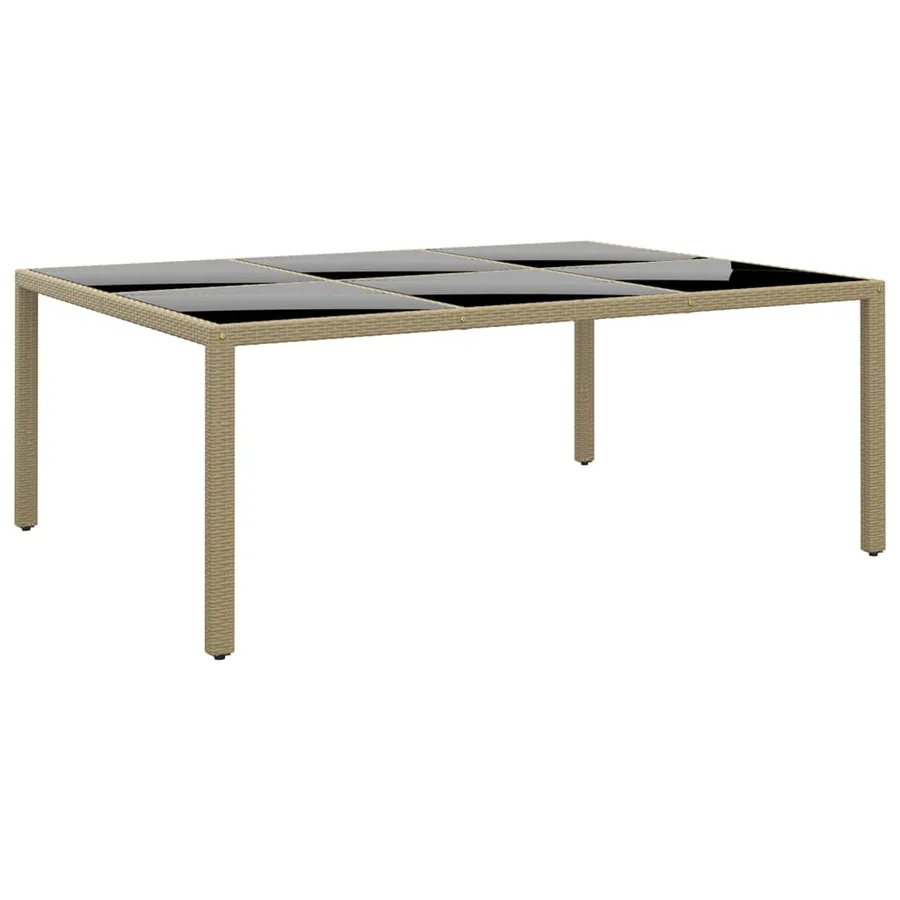 Ensemble à manger de jardin 11pcs Résine tressée Beige - 6