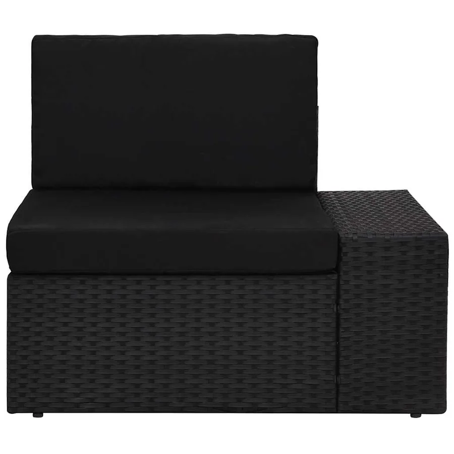 Salon de jardin 9 pcs avec coussins Noir Résine tressée - 5