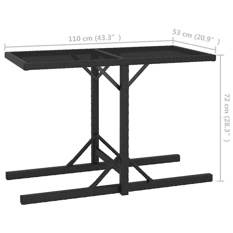 Ensemble à manger de jardin 3 pcs Noir - 14