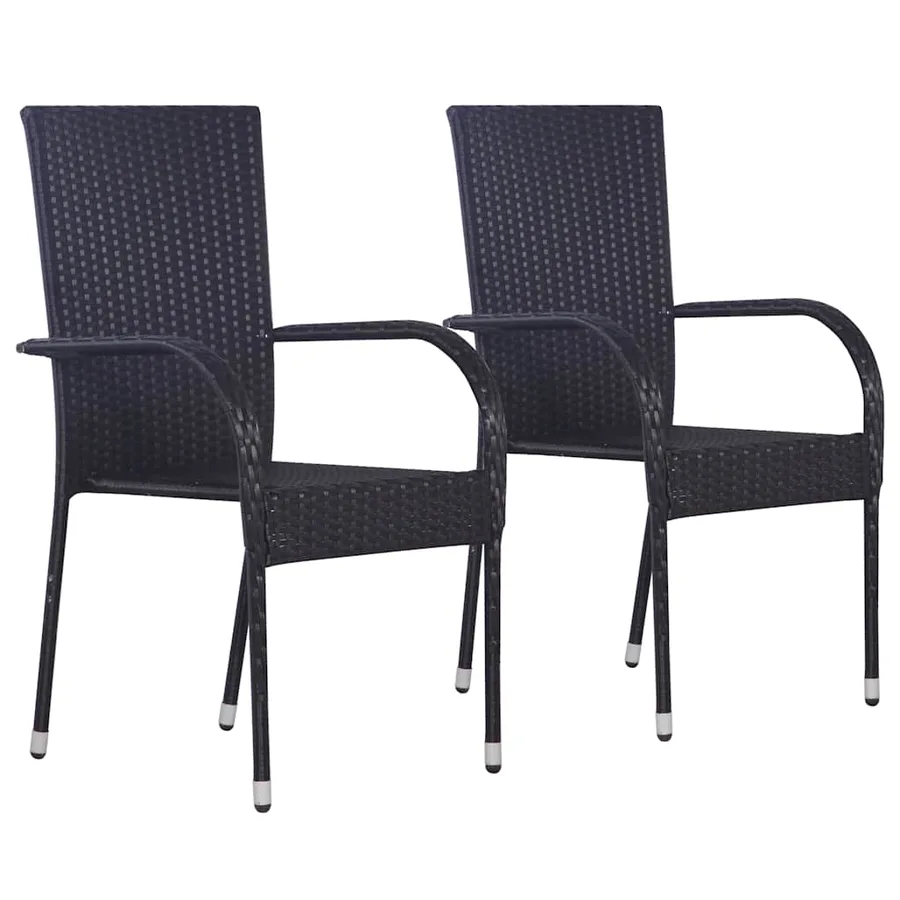 Ensemble à manger de jardin 3 pcs Noir - 3